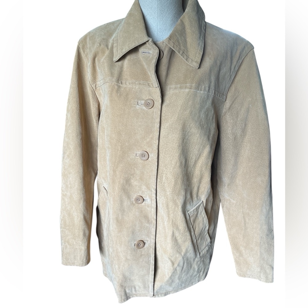 Jaclyn Smith Classic Tan Women's Suede Leather Jacket Size Large